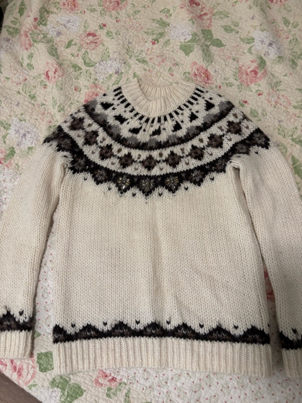 Ann Taylor LOFT Wool Blend Fair Isle Sweater